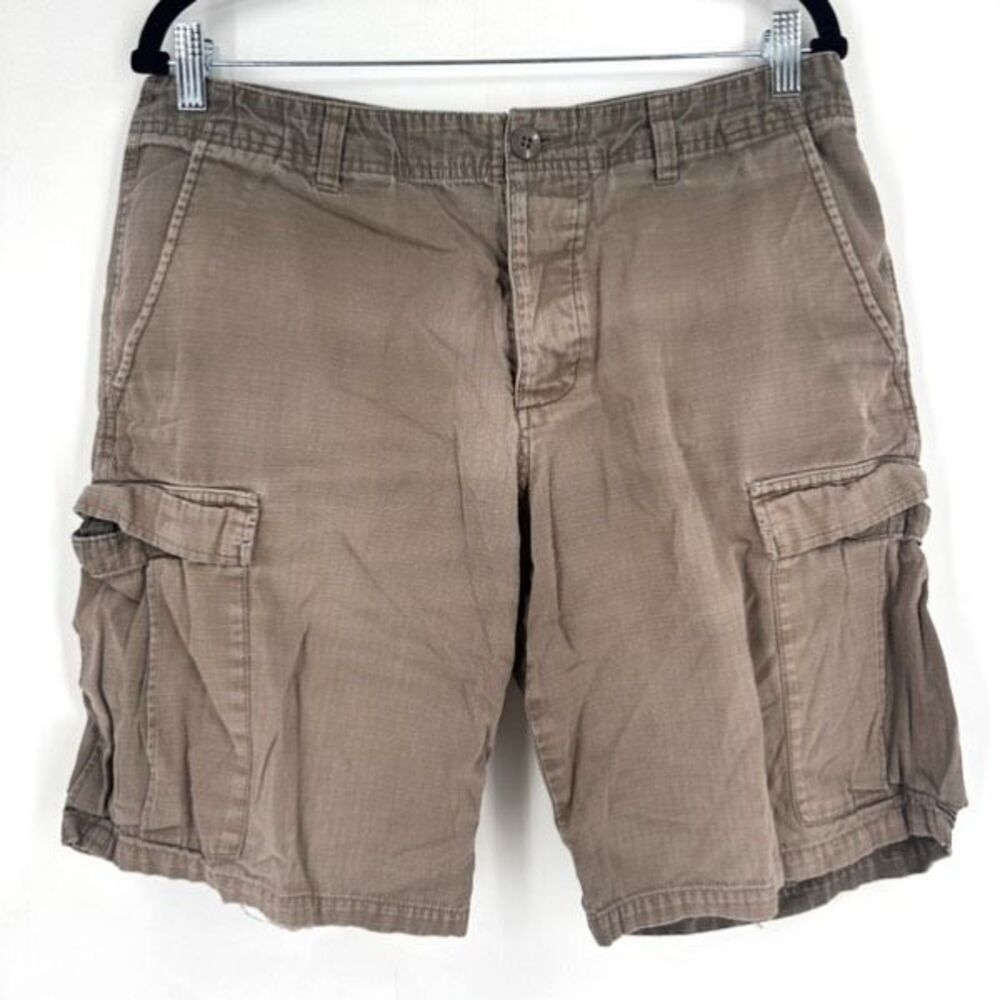 Patagonia Men’s Cargo Shorts Size 34 Brown Compound Ripstop Worn Cotton Hiking